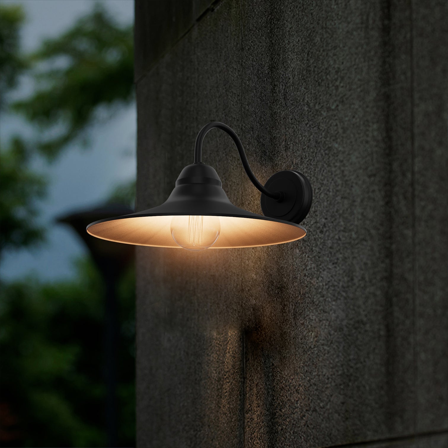 Bush 125mm Dia Shade Exterior Outdoor Wall Light IP65 Weather Proof Matt Black E27 - 7Pandas Australia