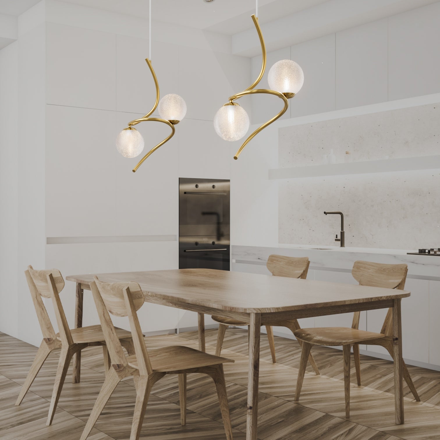 ALFA 2-Lights Modern Style Glass Pendant Light Fixtures Dining Room Kitchen Island G9 - 7Pandas Australia
