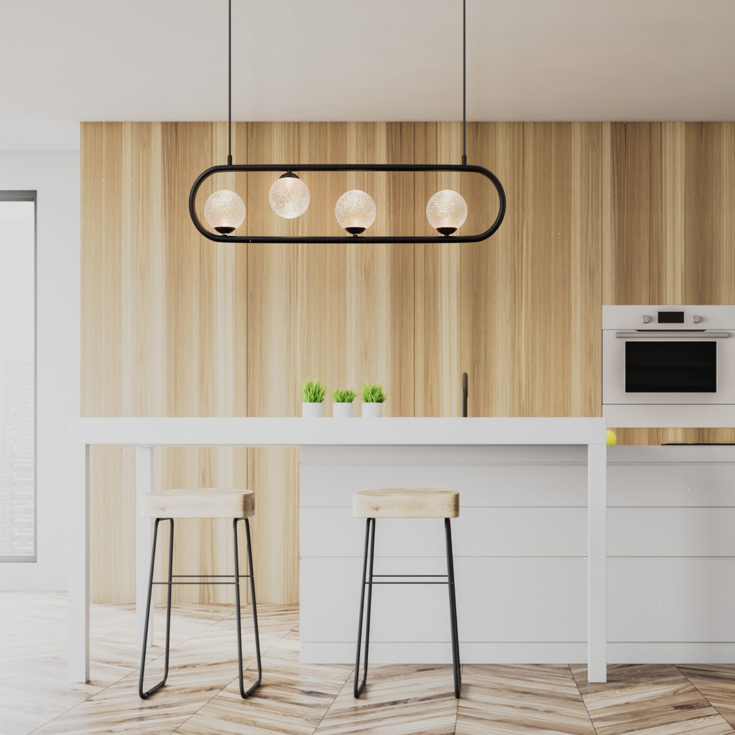 ALFA 4-Lights Modern Style Glass Pendant Light fixtures Dining Room Kitchen G9 - 7Pandas Australia