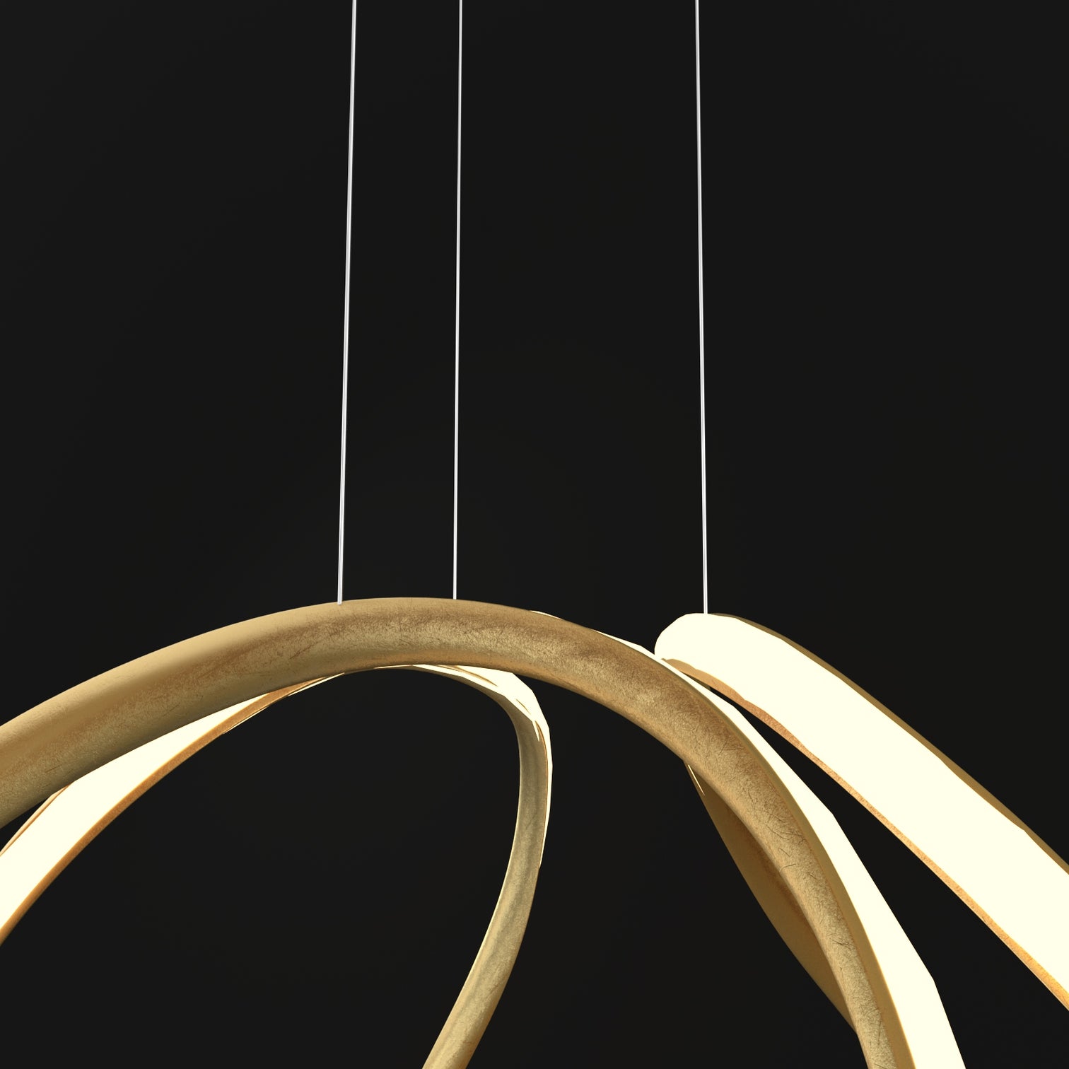 ENRA Brush Gold 35cm LED Circular Chandelier Hanging Light 56W 3000K - 7Pandas Australia