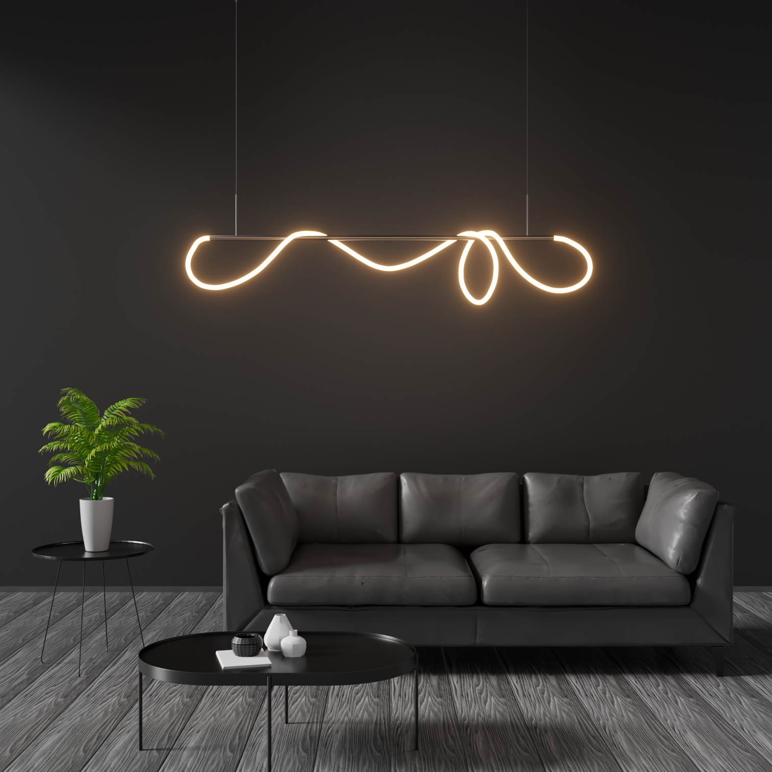 LUNA Contemporary Dimmable LED Strip Pendant Luxury Style Bar Dining Table CCT Remote Control - 7Pandas Australia