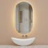 LED Oval Bathroom Mirror with Lights Color Temperature Adjustable CCT Dimmable