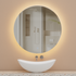 LED Round Bathroom Vanity Mirror Color Temperature Adjustable CCT Dimmable Lights