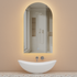 Arched LED Bathroom Mirror with Lights Color Temperature Adjustable CCT Dimmable 50*90cm