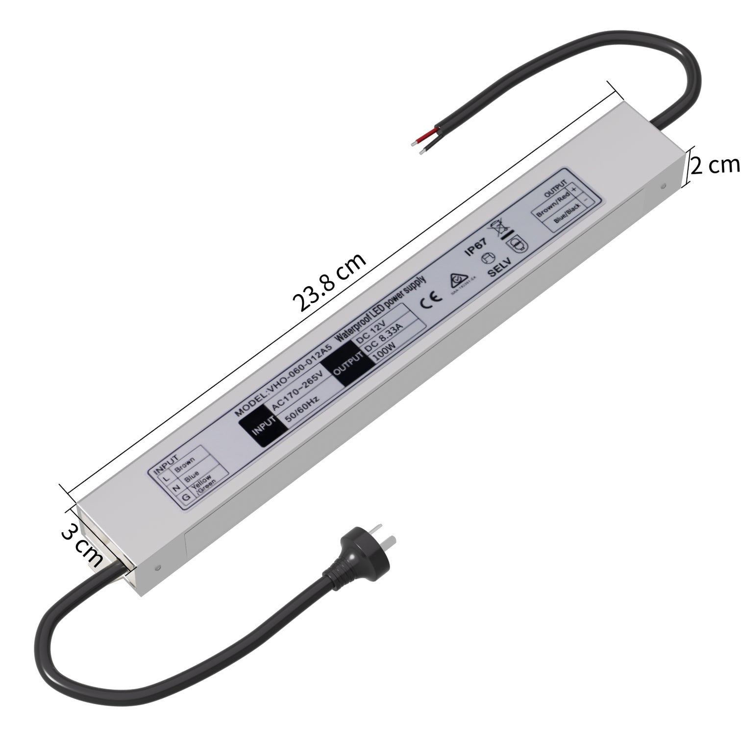 4PACK LED Driver Waterproof IP67 Power Supply AC170-265V to DC 12V SAA Certified - 7Pandas Australia