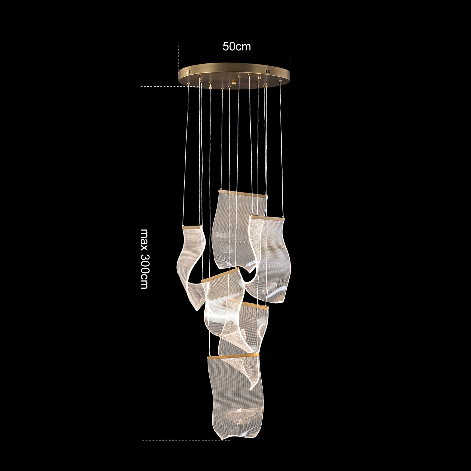 BORAS LED Modern Style High Ceiling Chandelier 3CCT Living Room Aged Brass Dimmable - 7Pandas Australia