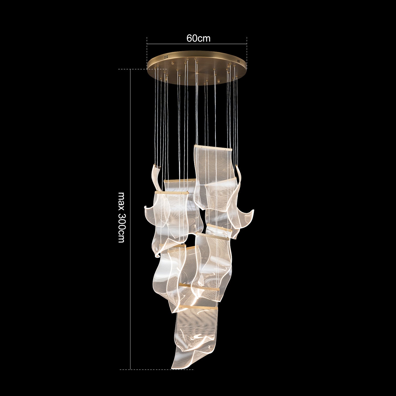 BORAS LED Modern Style High Ceiling Chandelier 3CCT Living Room Aged Brass Dimmable - 7Pandas Australia