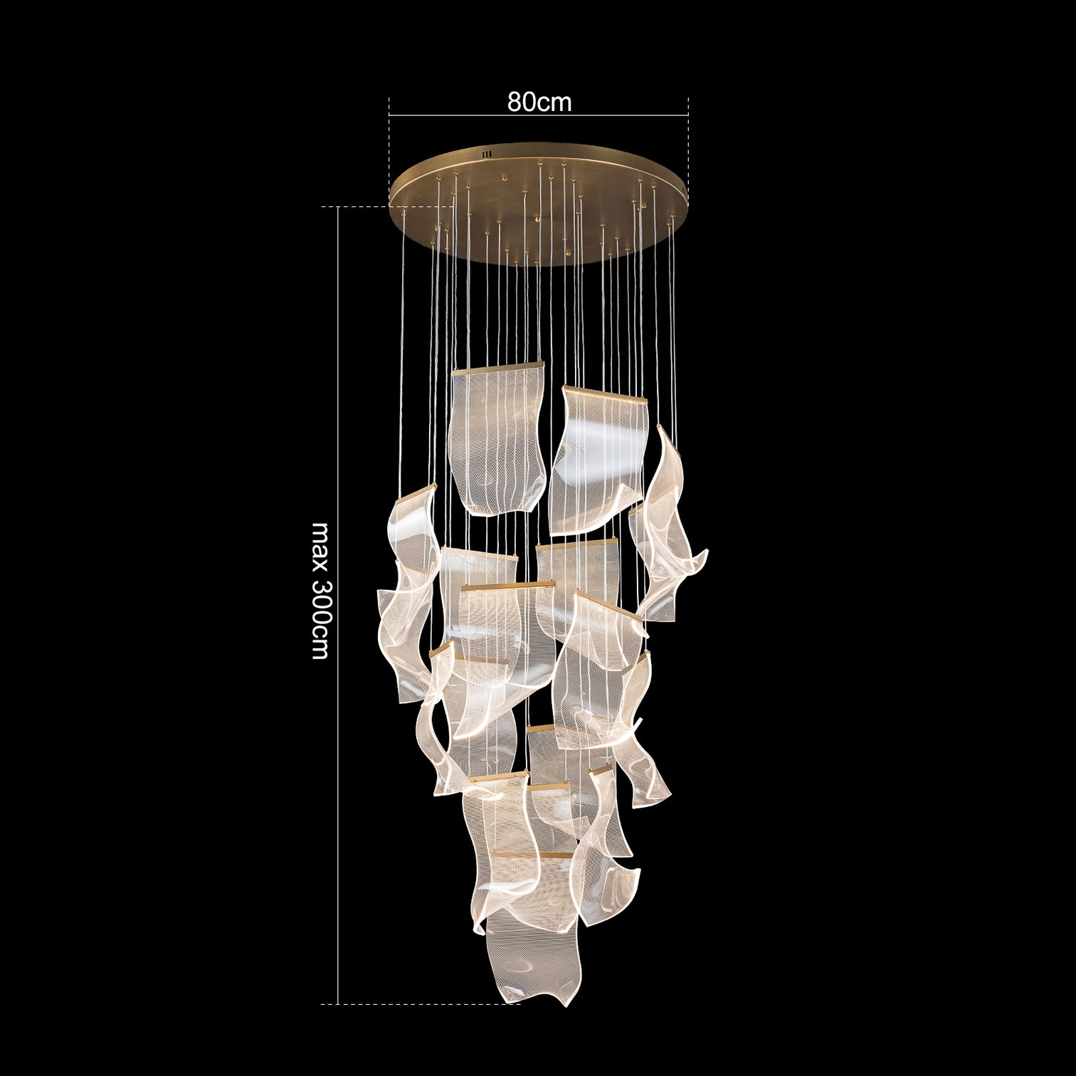 BORAS LED Modern Style High Ceiling Chandelier 3CCT Living Room Aged Brass Dimmable - 7Pandas Australia