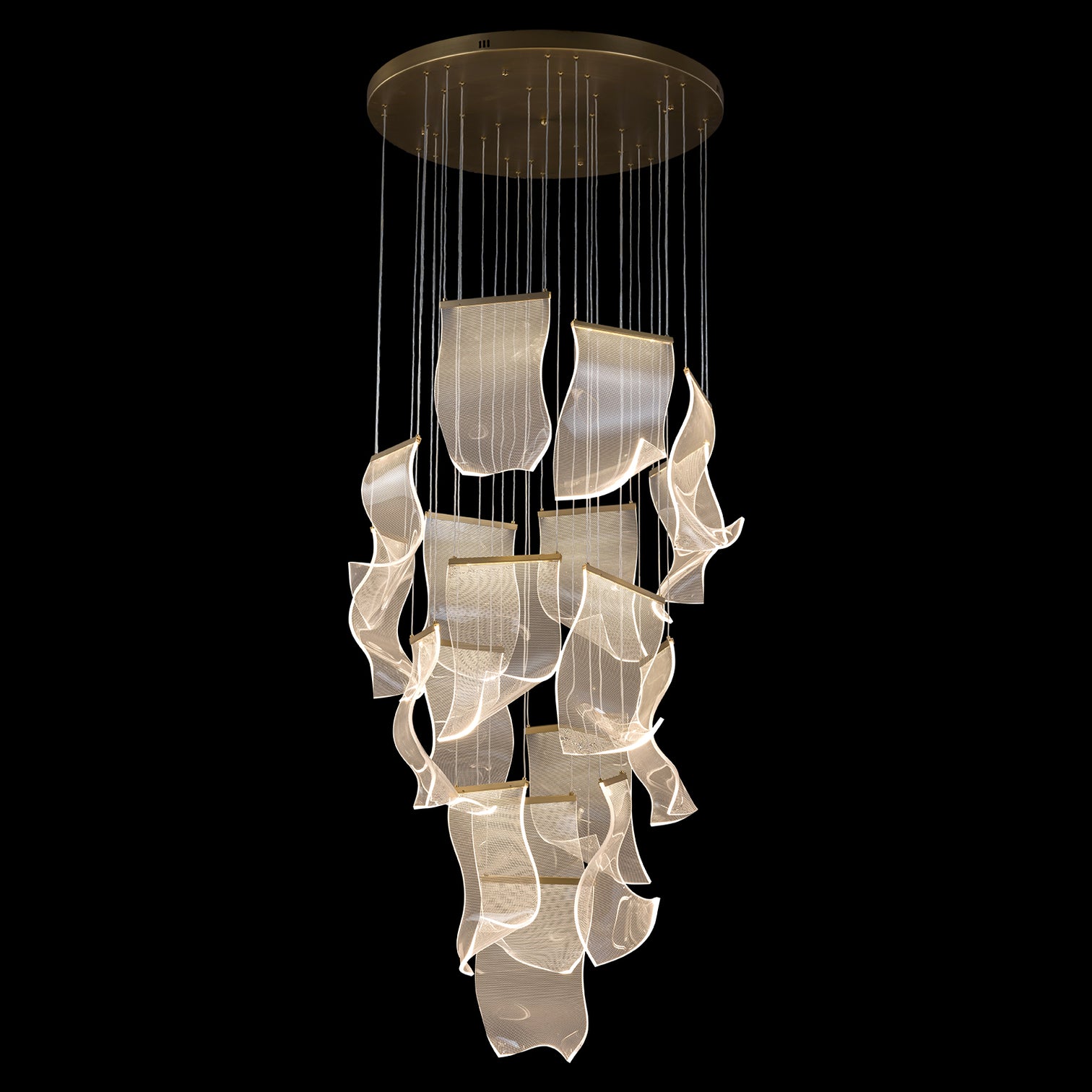 BORAS LED Modern Style High Ceiling Chandelier 3CCT Living Room Aged Brass Dimmable - 7Pandas Australia