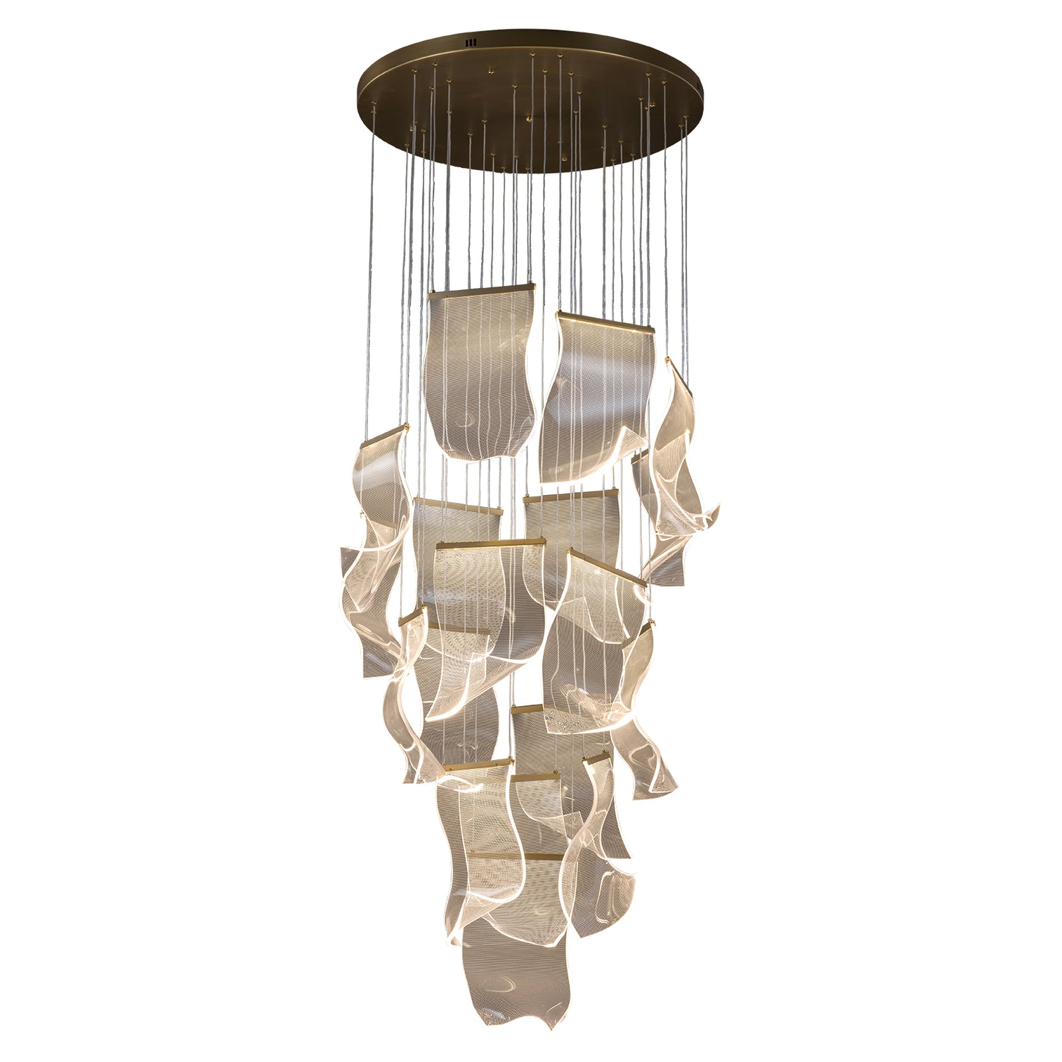 BORAS LED Modern Style High Ceiling Chandelier 3CCT Living Room Aged Brass Dimmable - 7Pandas Australia