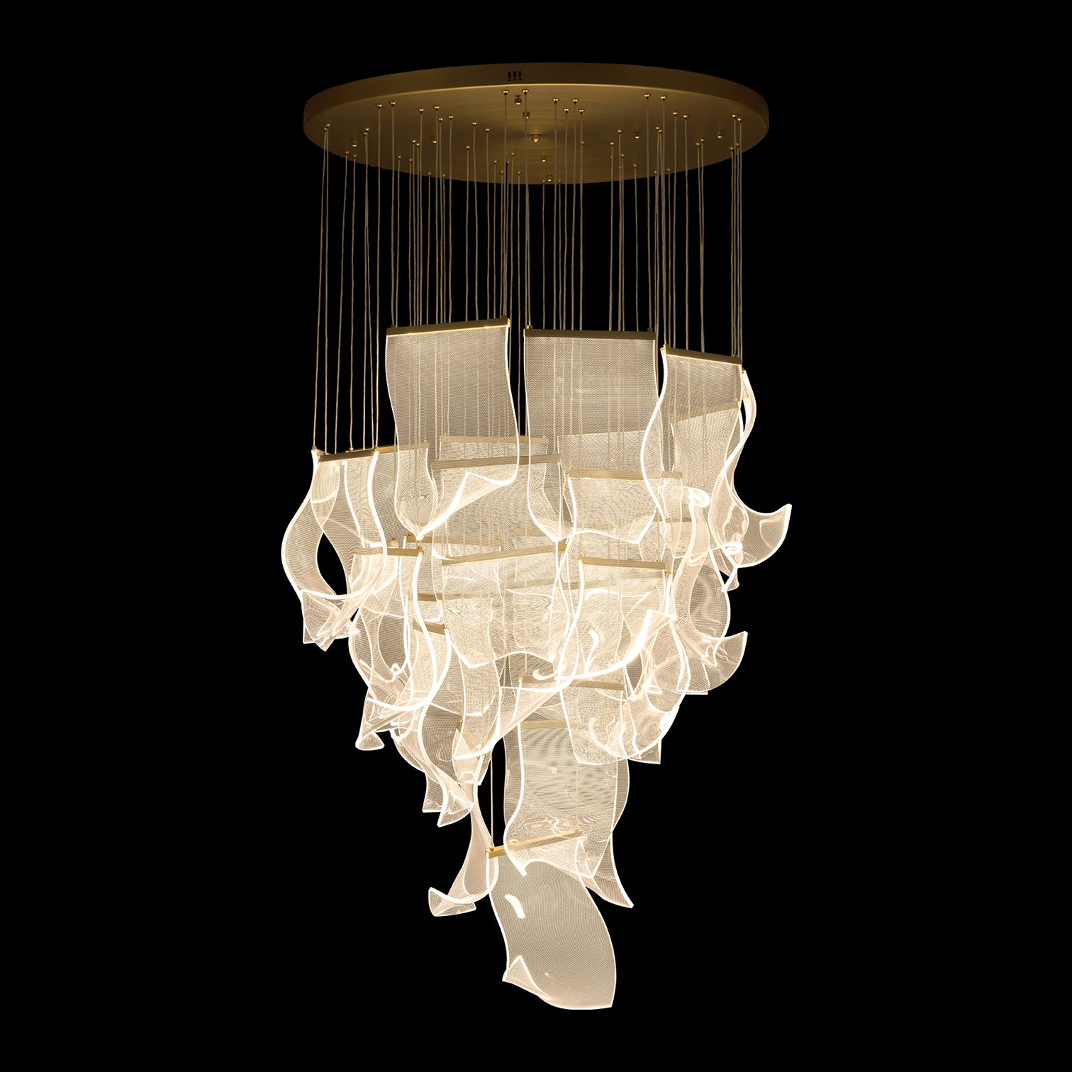 BORAS LED Modern Style High Ceiling Chandelier 3CCT Living Room Aged Brass Dimmable - 7Pandas Australia