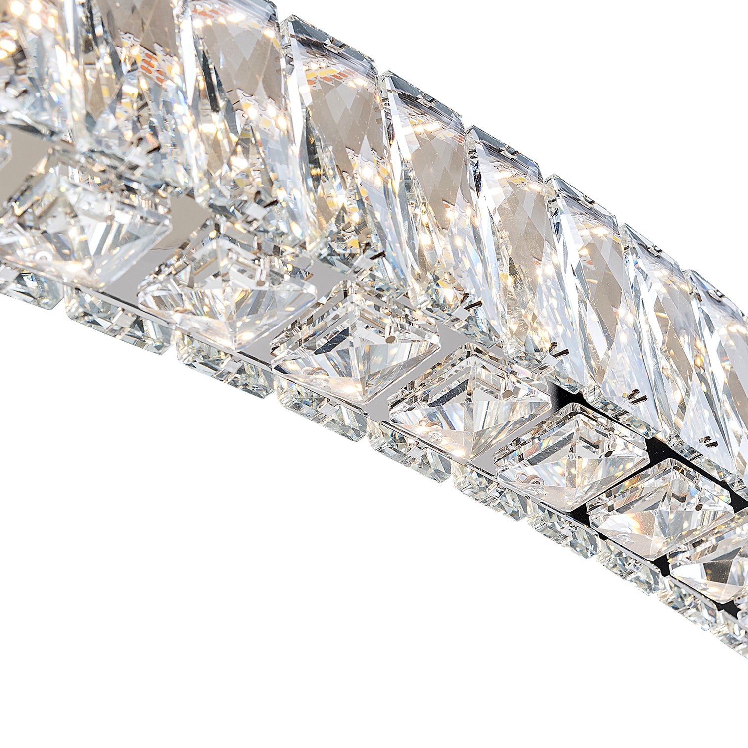 CASSIE LED Dimmable Oval K9 Crystal Chandeliers 3CCT 50W 1200mm Length Dining Kitchen - 7Pandas Australia