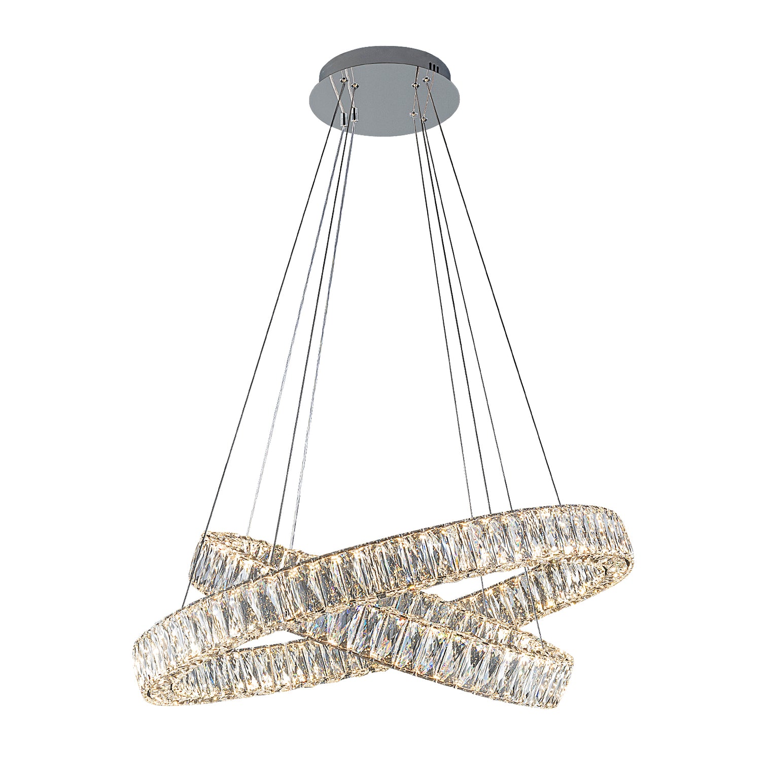 CASSIE 2-Tier Modern LED Dimmable K9 Crystal Chandeliers 3CCT Living Room - 7Pandas Australia