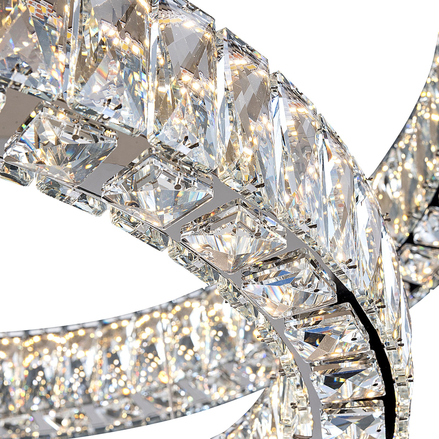 CASSIE 2-Tier Modern LED Dimmable K9 Crystal Chandeliers 3CCT Living Room - 7Pandas Australia