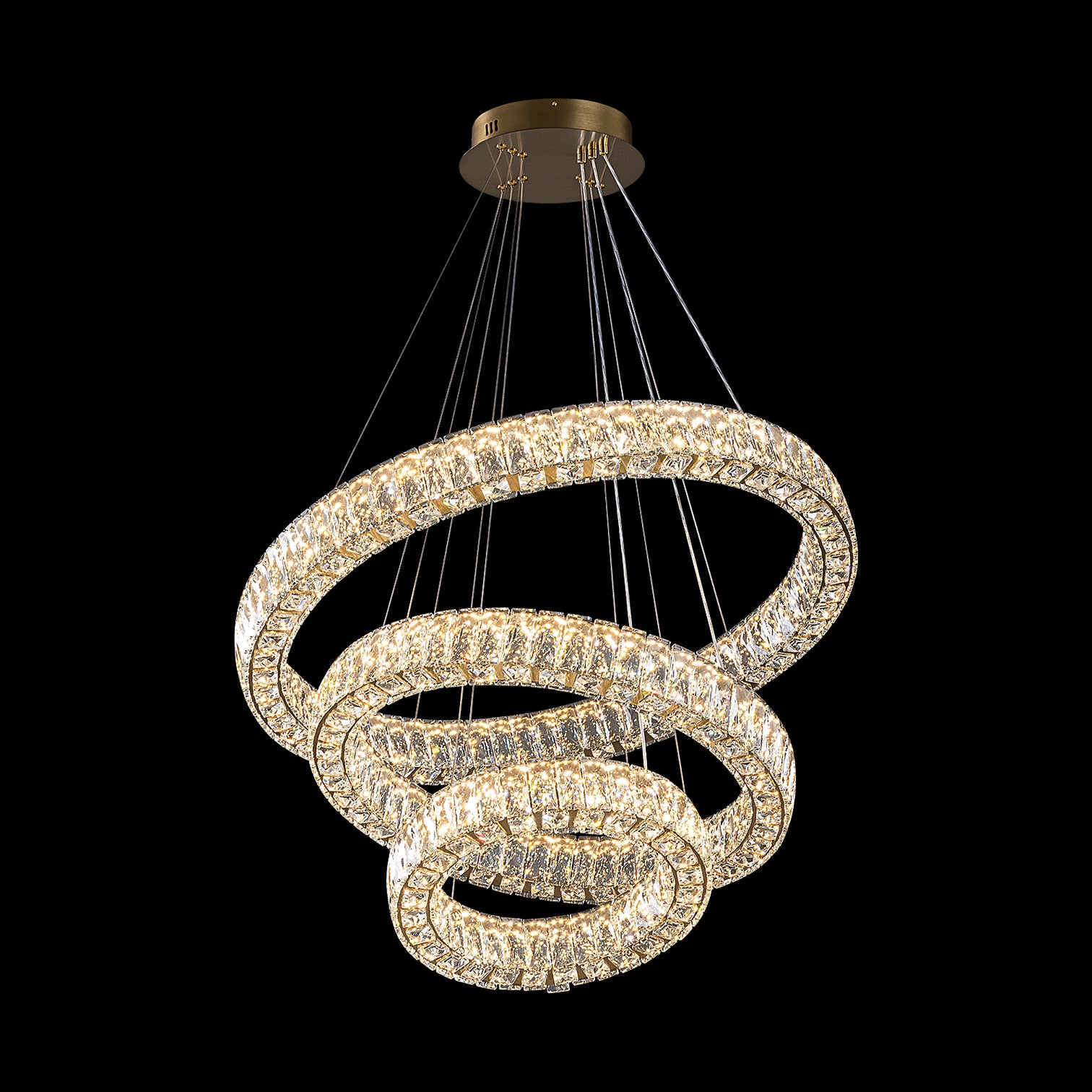 CASSIE 3-Tier Luxury Modern LED Dimmable K9 Crystal Chandeliers 3CCT Living Room - 7Pandas Australia