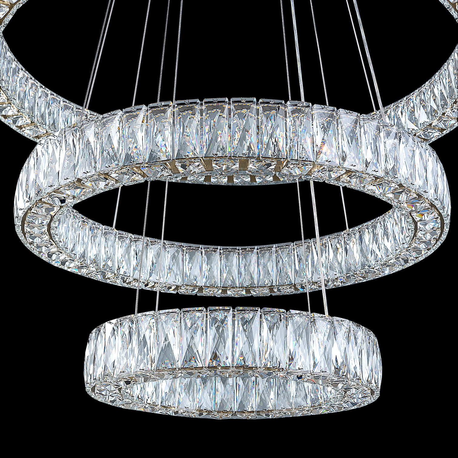 CASSIE 3-Tier Luxury Modern LED Dimmable K9 Crystal Chandeliers 3CCT Living Room - 7Pandas Australia