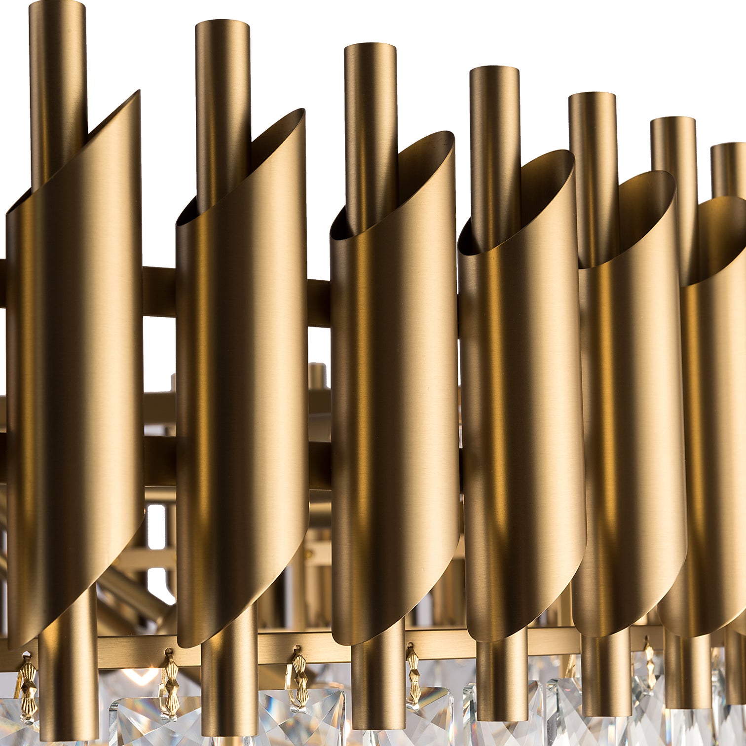 HARZ 5-Tier Round Modern Luxury K9 Clear Crystal Chandeliers Dimmable