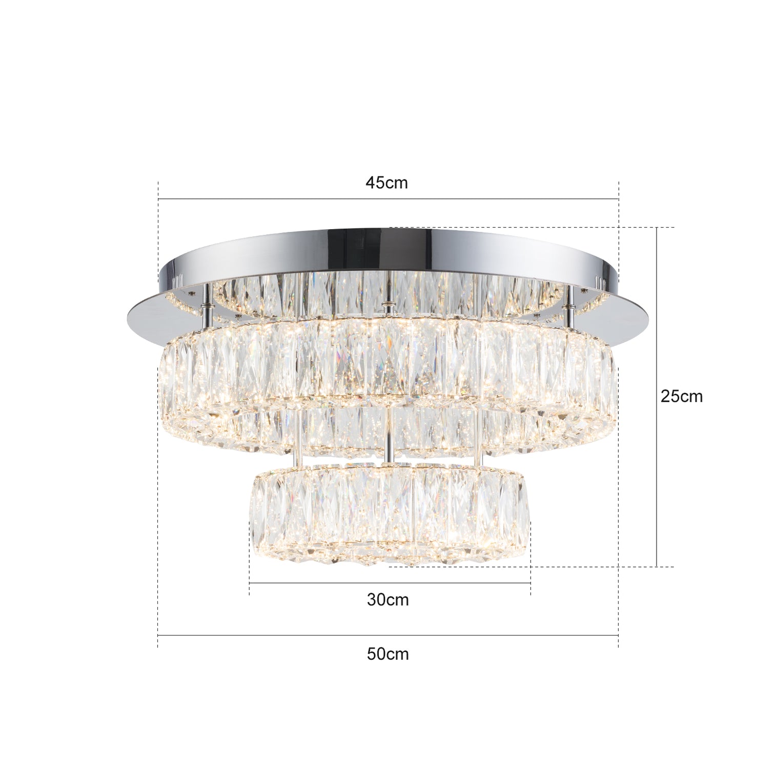 CASSIE Modern K9 LED Crystal Ceiling Flush mount Type CCT Dimmable - 7Pandas Australia