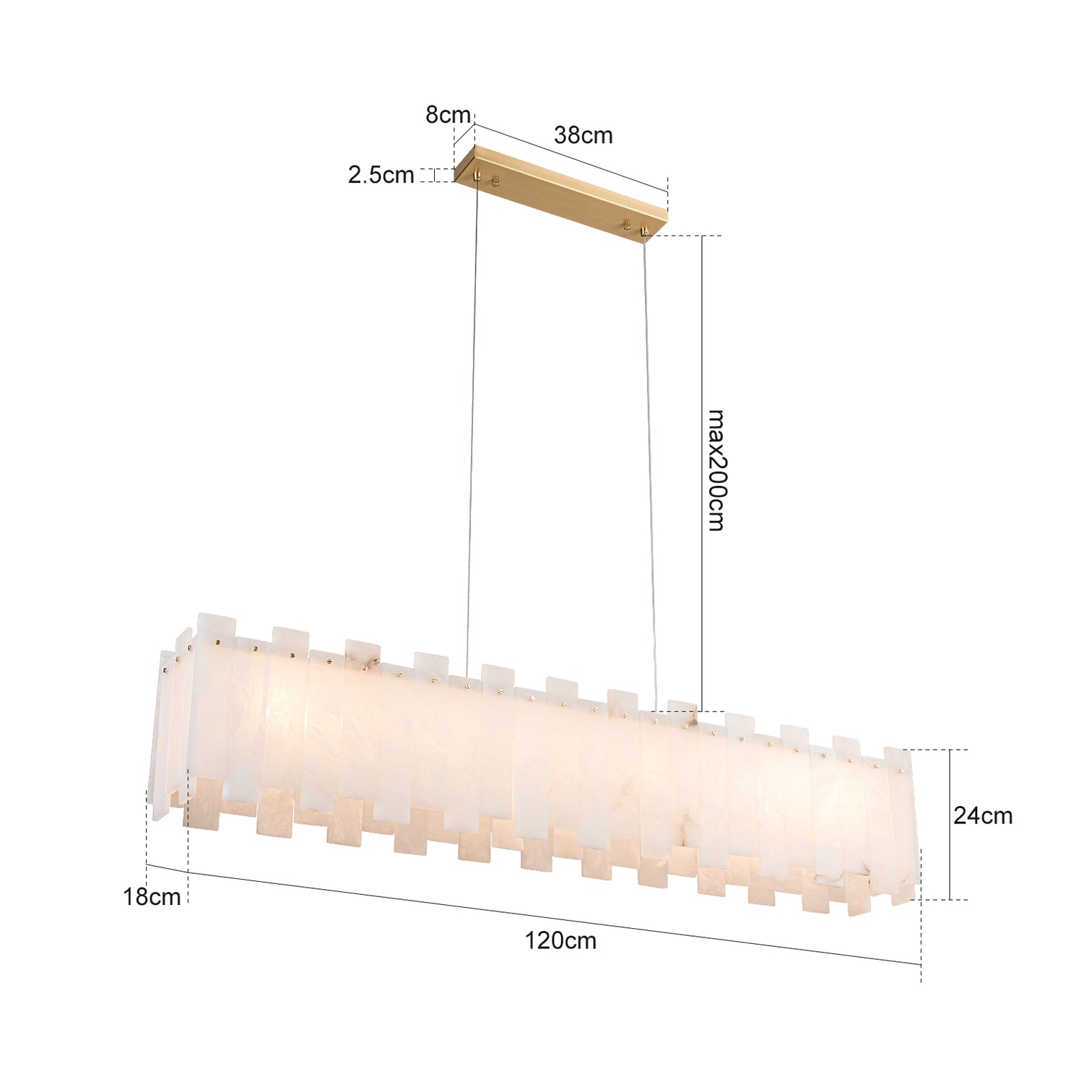 KANSAS 1200mm Luxury Alabaster Chandeliers Solid Copper Dining Room Kitchen Island LED G9 Bulb Included - 7Pandas Australia