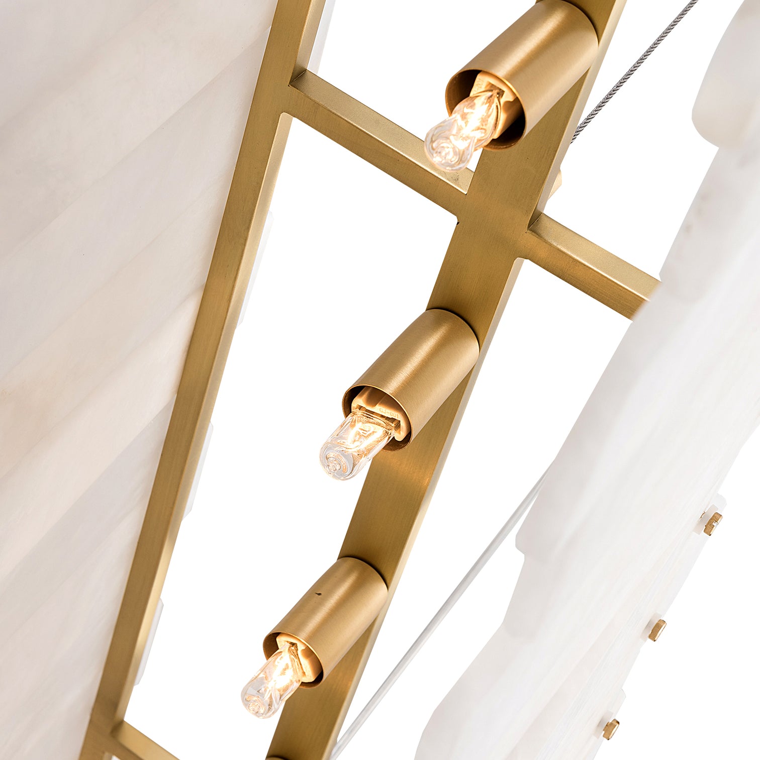 KANSAS 1200mm Luxury Alabaster Chandeliers Solid Copper Dining Room Kitchen Island LED G9 Bulb Included - 7Pandas Australia