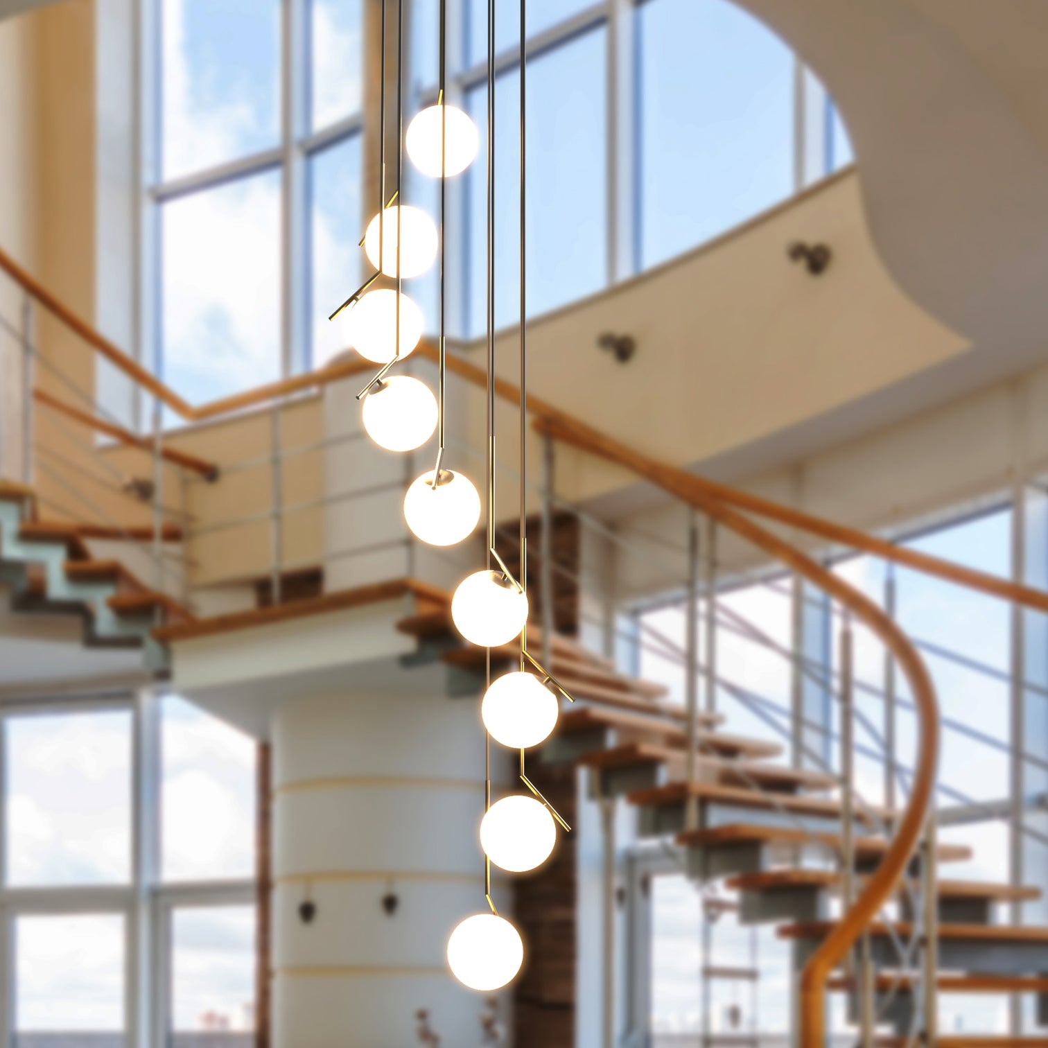 ROSEE Large Modern Chandelier Glass Ball Type Solid Copper E27 lamp base - 7Pandas Australia