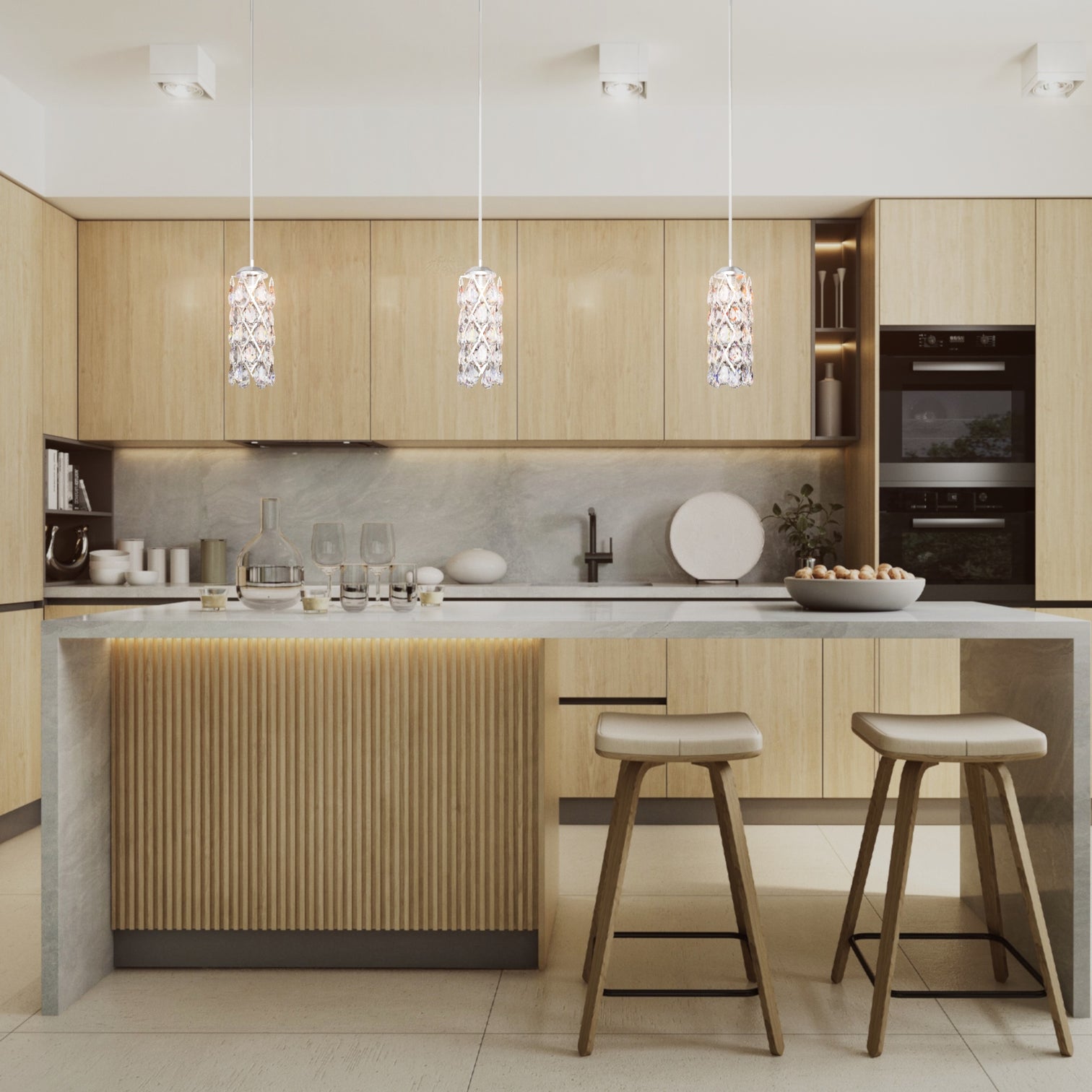 MUNI Comtemporary Crystal Pendant Light fixtures Dining Room G9 - 7Pandas Australia