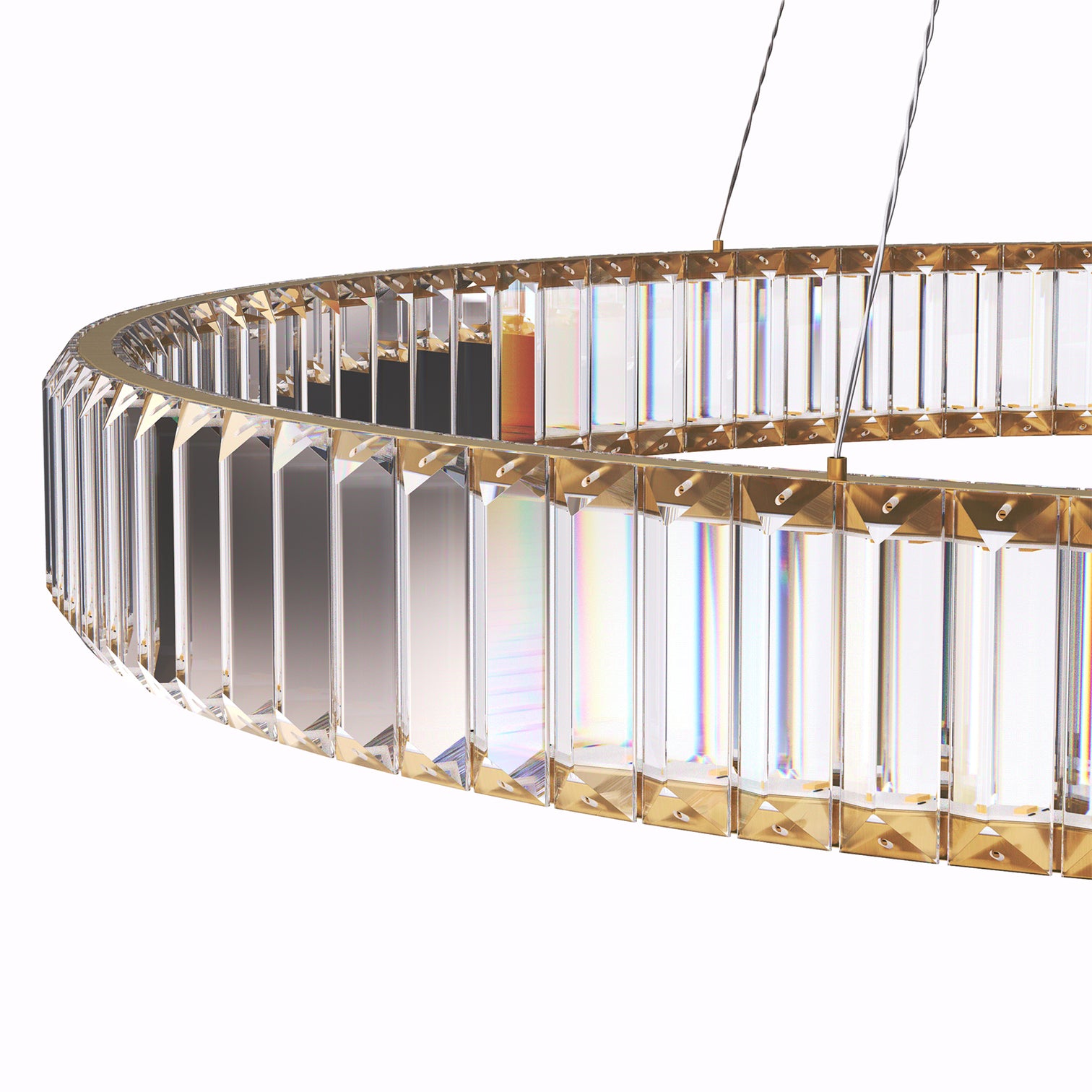 RING Modern Style Round Crystal Chandelier Pendant Light Tri-color - 7Pandas Australia