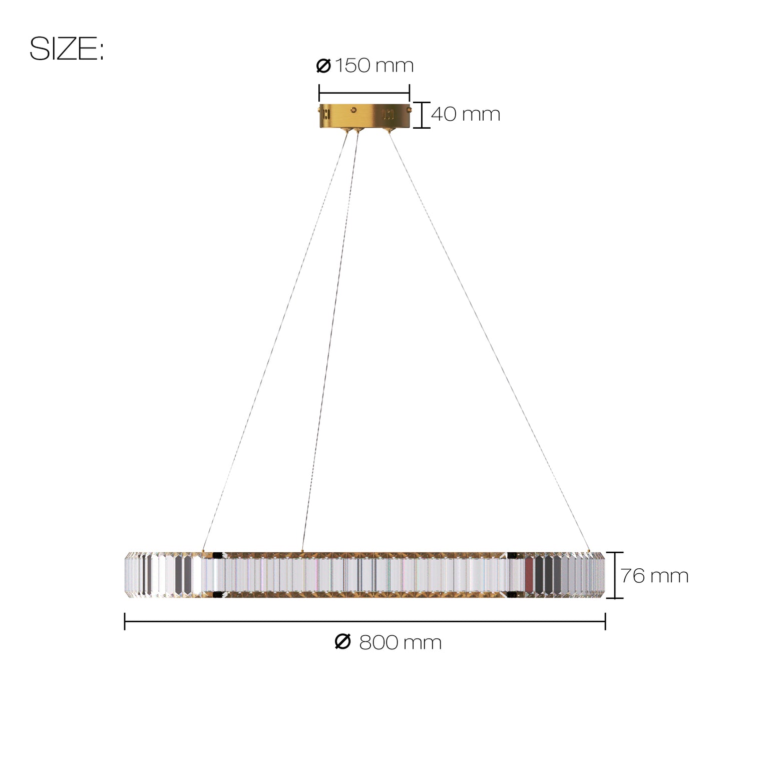 RING Modern Style Round Crystal Chandelier Pendant Light Tri-color - 7Pandas Australia