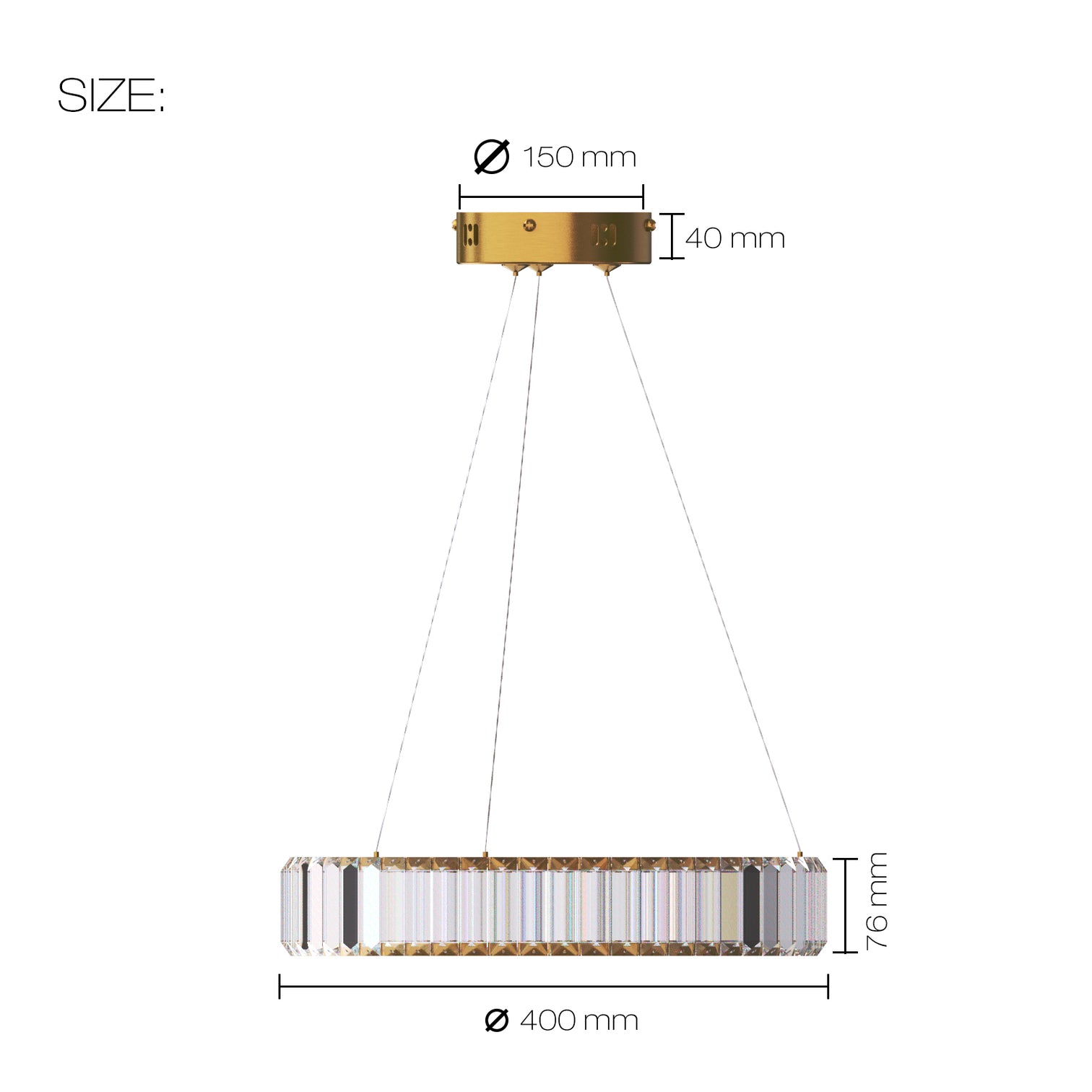 RING Modern Style Round Crystal Chandelier Pendant Light Tri-color - 7Pandas Australia