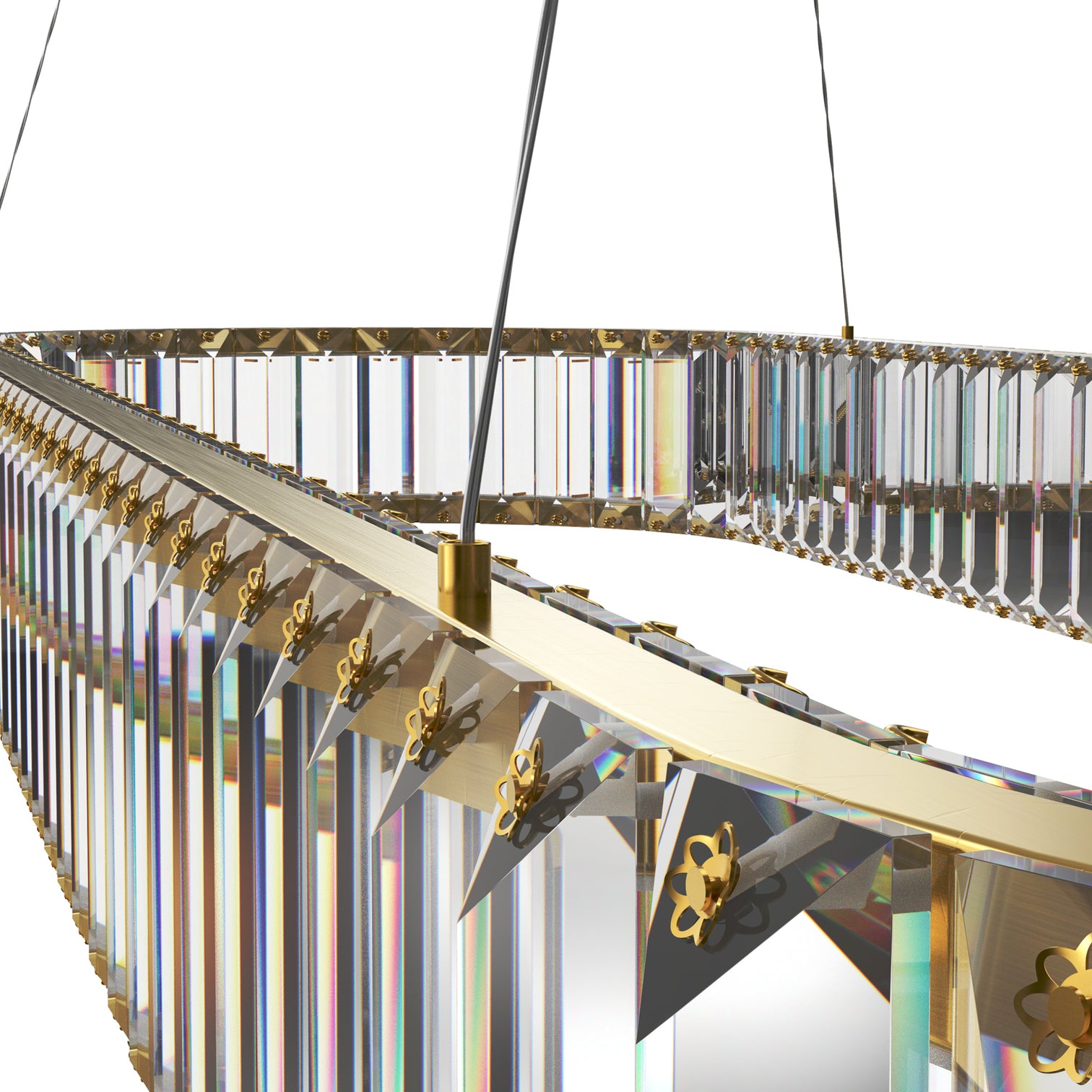 RING Modern Style 1200mm LED Oval Crystal Chandelier Pendant Light 3CCT 54W Dining Room Dimmable - 7Pandas Australia