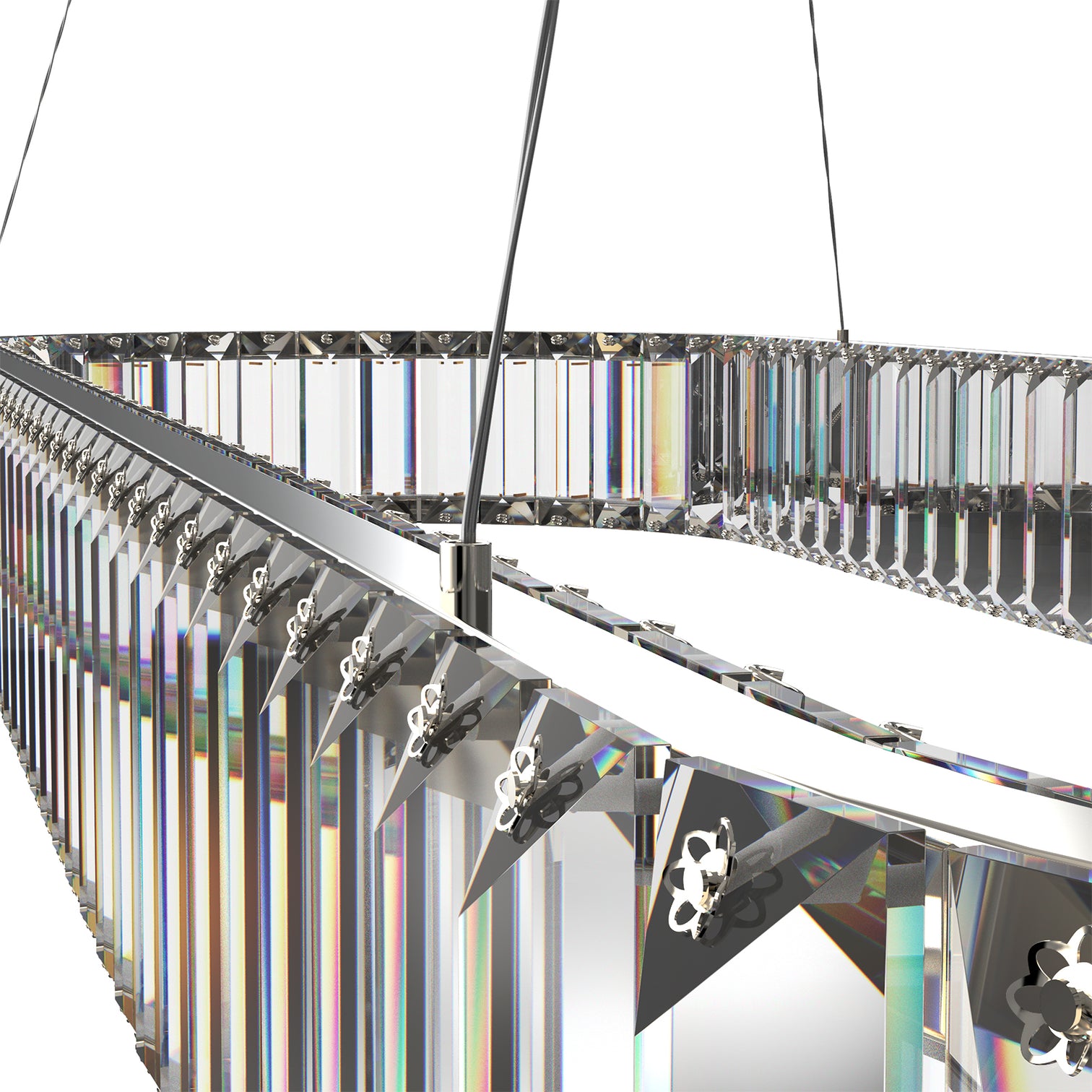 RING Modern Style 1200mm LED Oval Crystal Chandelier Pendant Light 3CCT 54W Dining Room Dimmable - 7Pandas Australia