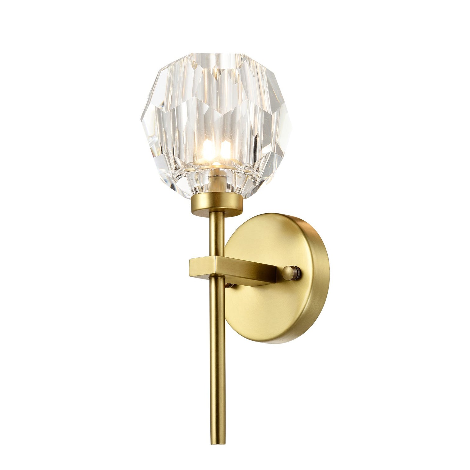 TULIM 1-Light Wall Light Short Stem Crystal Glass Shade Aged Brass G9 - 7Pandas Australia