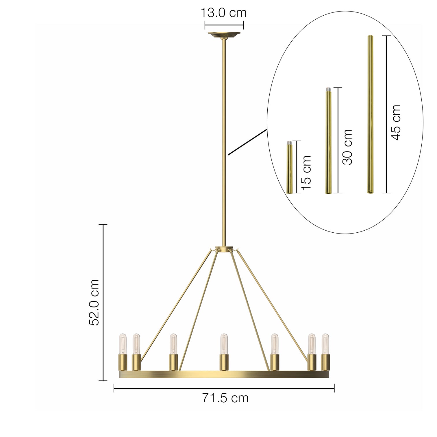 ALVA 12-Light Antique Wagon Wheel Chandelier Aged Brass E14 Farmhouse Light - 7Pandas Australia