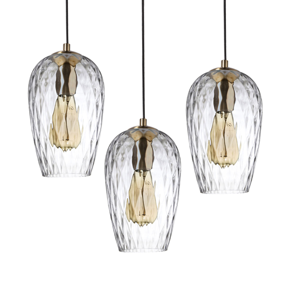 FILLE 1 Light Modern Glass Pendant Light Clear Shade E27