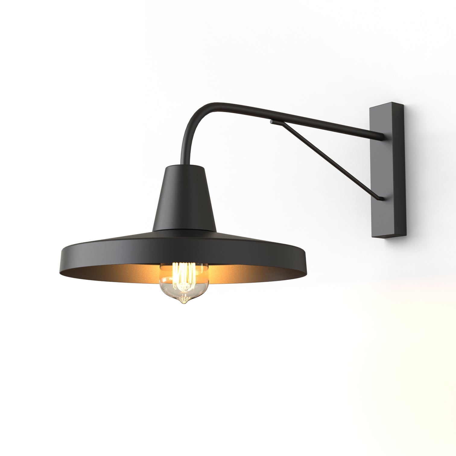BIANCI Large Outdoor Barn Wall Light Fixture Matt Black IP44 E27 - 7Pandas Australia