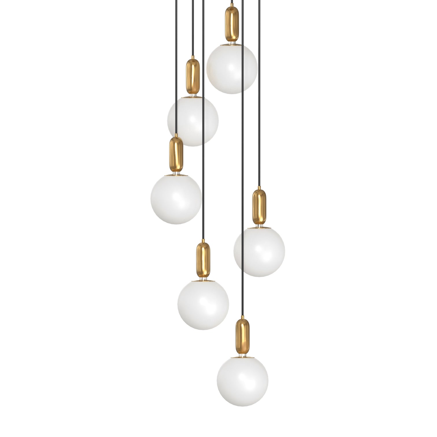 FRED Contemporary Opal Glass Pendant Light E27 Brass Metal Top - 7Pandas Australia