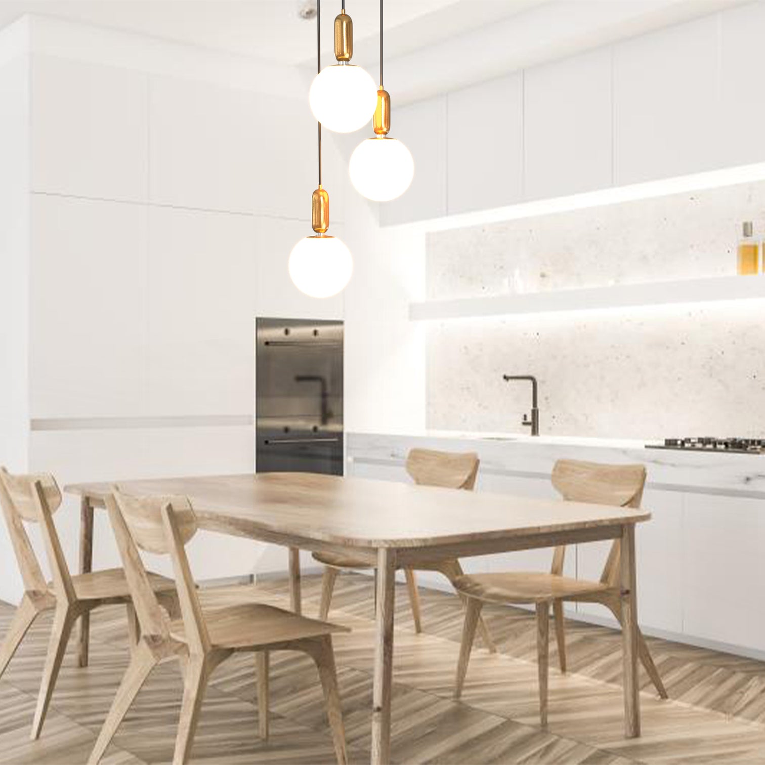 FRED Contemporary Opal Glass Pendant Light E27 Brass Metal Top - 7Pandas Australia