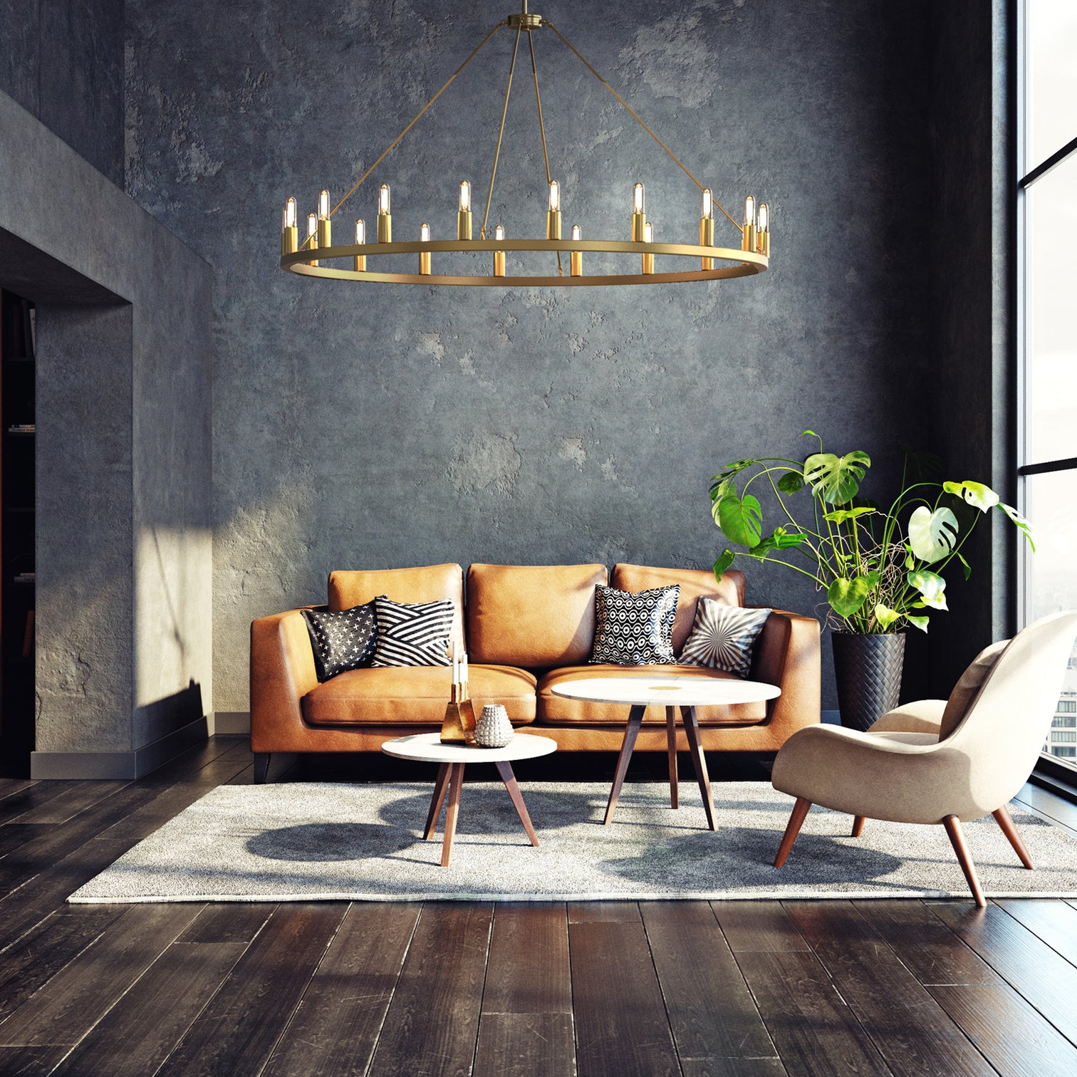 ALVA 18-Light 140cm diametre Large Farmhouse Wagon Wheel Chandelier E14 lamp base - 7Pandas Australia