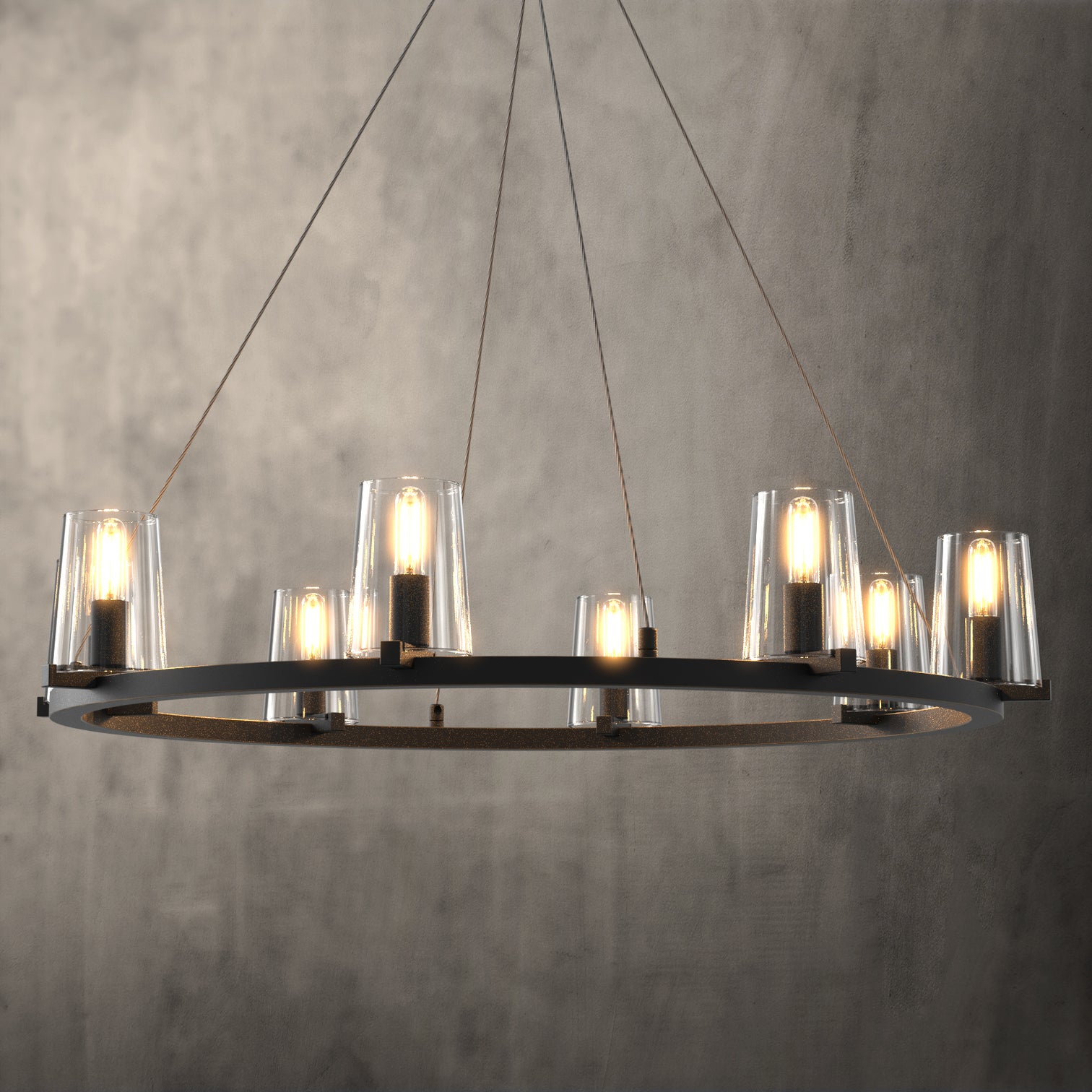 CANOVA 8-Light Circular large Contemporary Chandelier Bronze 90cm diameter E14 base - 7Pandas Australia