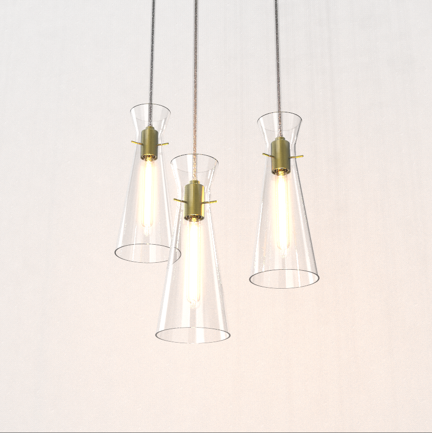 AYANE Modern Aged Brass Pendant Light Fixtures Over Kitchen Island Clear Glass Shade - 7Pandas Australia