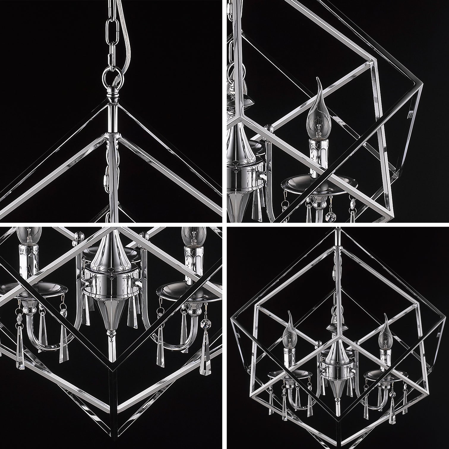 NEOSA 3-Light Contemporary K9 Crystal Chandelier Light E14 Chrome - 7Pandas Australia
