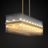 CARLO 32-Lights Rectangle Modern Crystal Chandelier Aged Brass G9