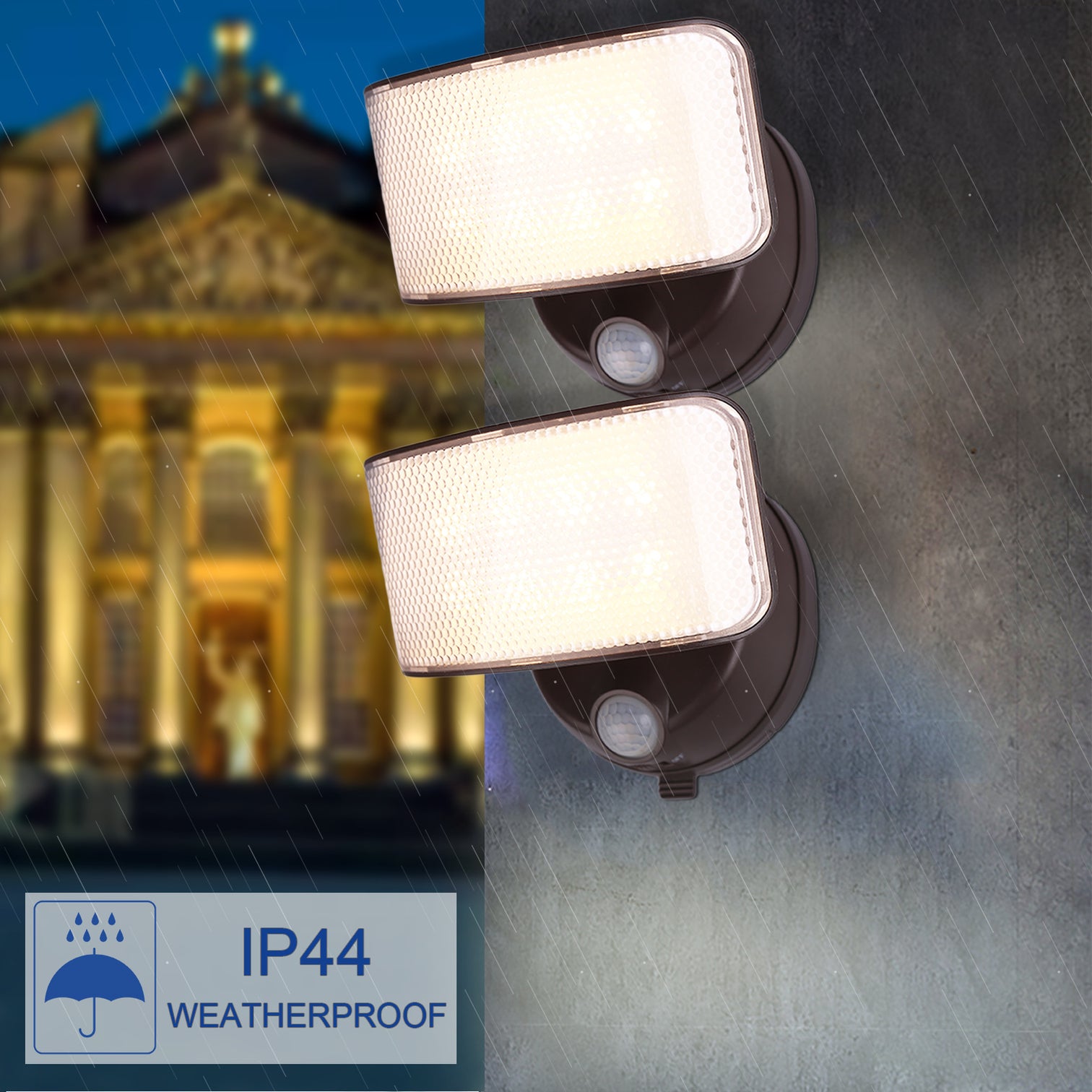 2X LED 7W Brown Outdoor Garage Security Light Adjustable Floodlight IP44 Battery DC 4.5V - 7Pandas Australia