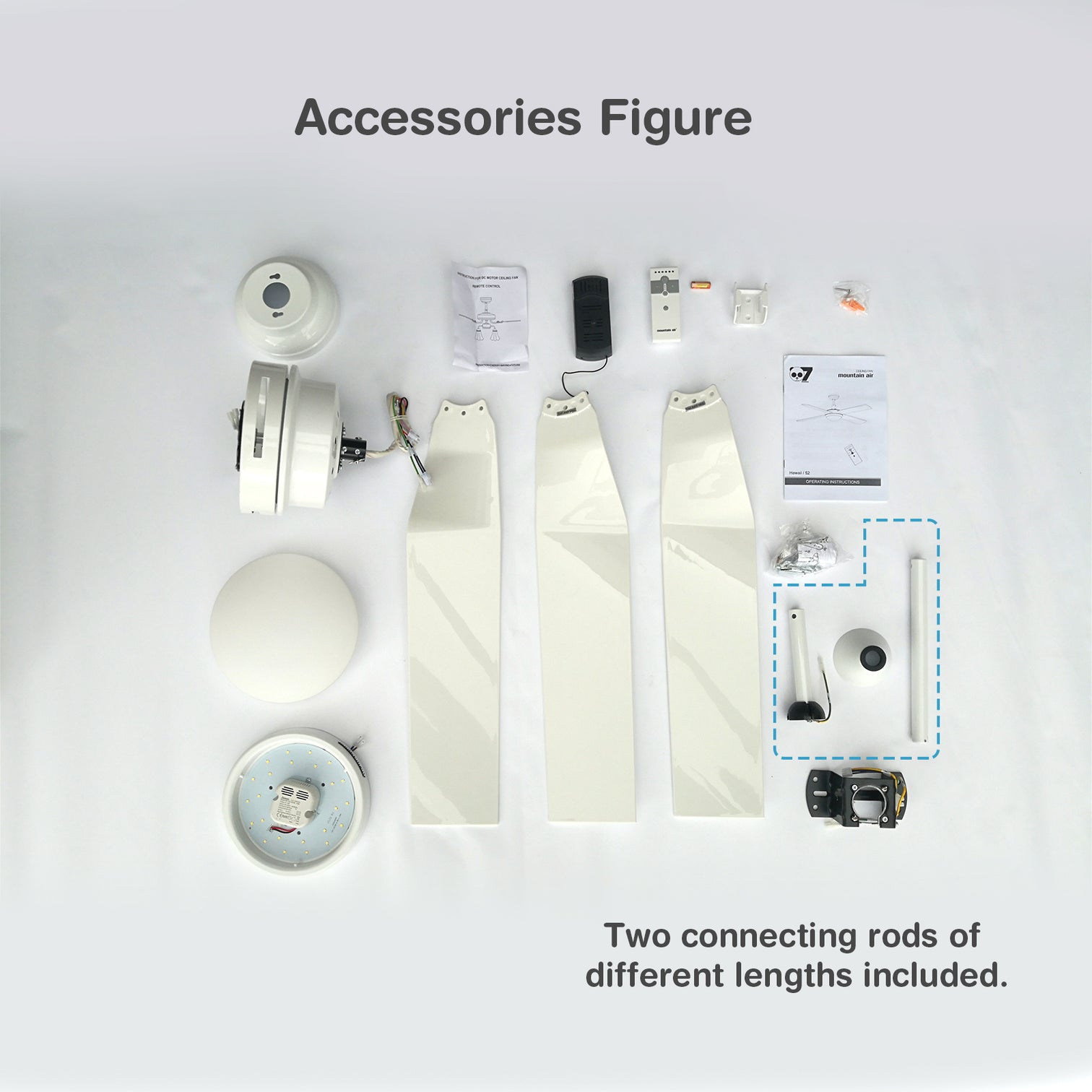 DARWIN 164cm / 65 inch 3 Blade DC Modern Timber Ceiling Fan Natural Solid wood - 7Pandas Australia