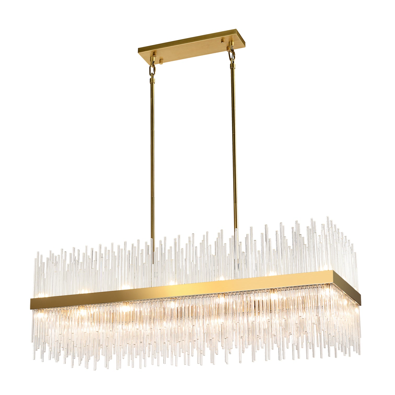 CARLO 32-Lights Rectangle Modern Crystal Chandelier Aged Brass G9 - 7Pandas Australia
