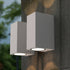 2PACK Aluminium Up & Down Exterior Wall Light Fixtures Silver GU10 IP44