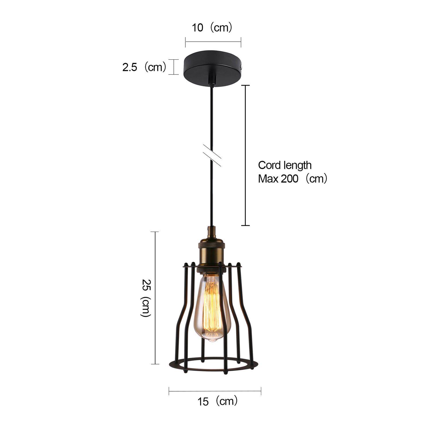 ALYX 3PACK Retro Pendant Light Industrial Loft Cage Lamps Indoor E27 Bar Light Black - 7Pandas Australia