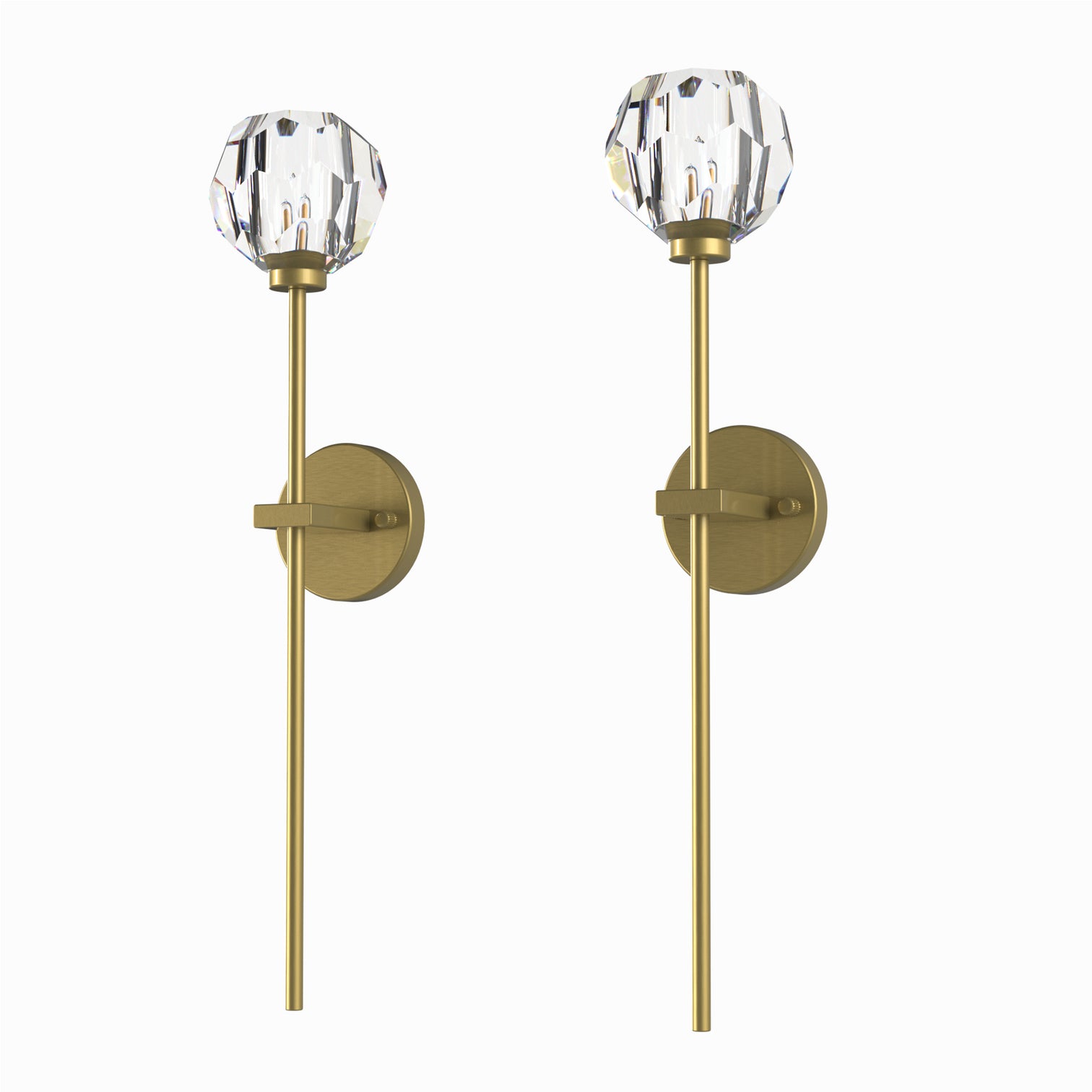 TULIM 1-Light Wall Light Long Stem Crystal Glass Shade Aged Brass G9 - 7Pandas Australia