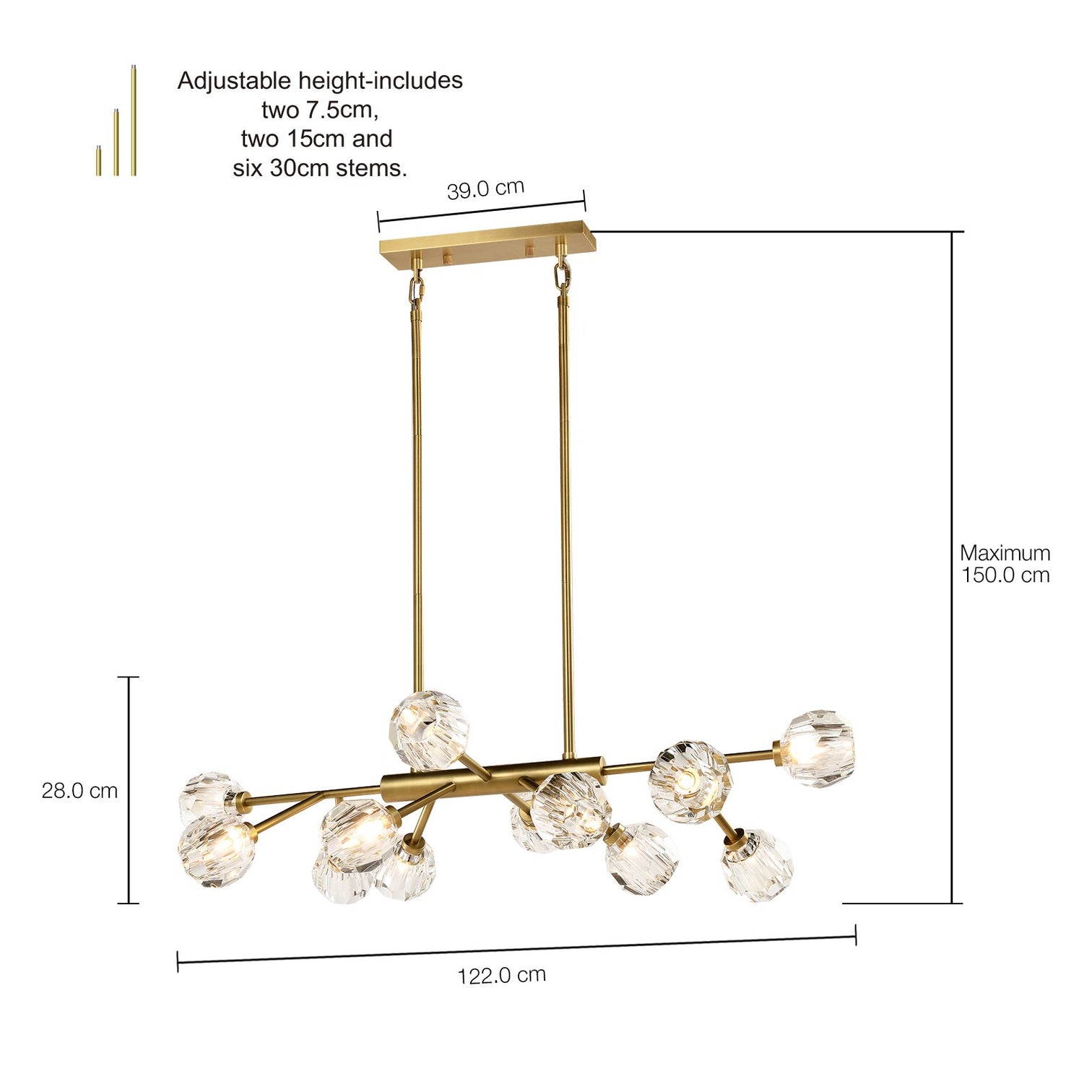 TULIM 12-Light Crystal Chandelier Aged Brass G9 - 7Pandas Australia