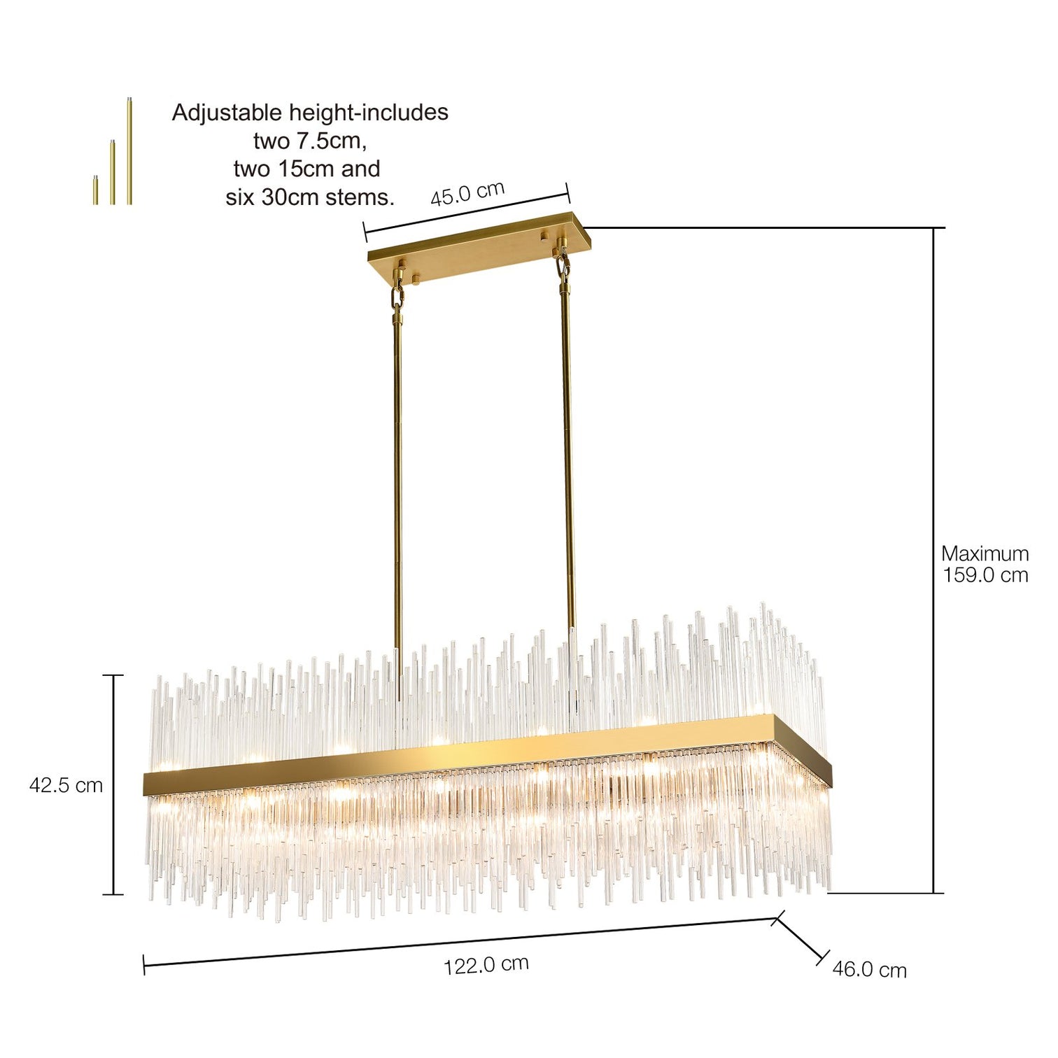 CARLO 32-Lights Rectangle Modern Crystal Chandelier Aged Brass G9 - 7Pandas Australia